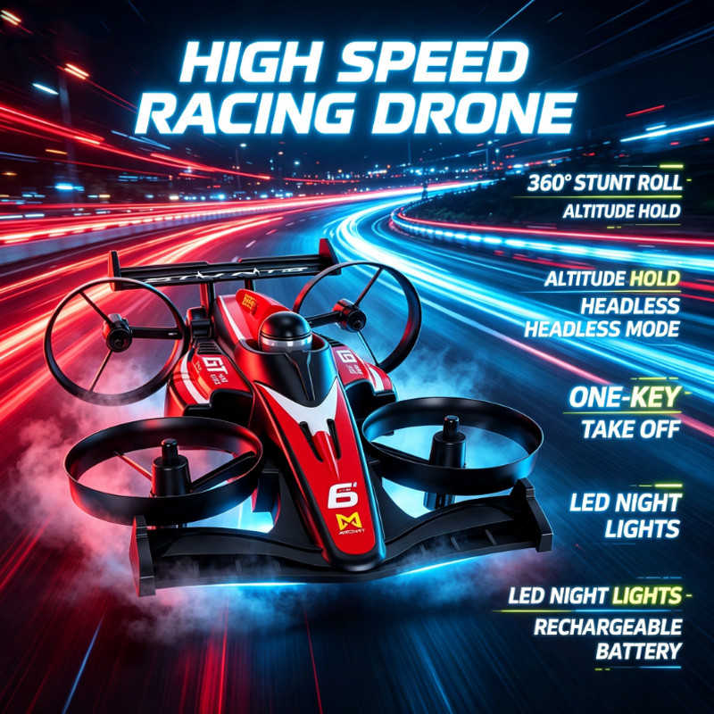 Kids Education Help - 2026 YL61 Racing Car Land-Air Dual-Use