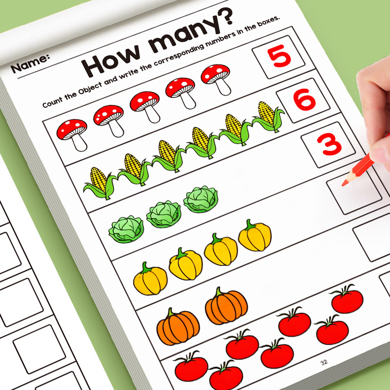 32-Page Illustrated Math Workb - Learning Workbook Preschool ulasan dan harga