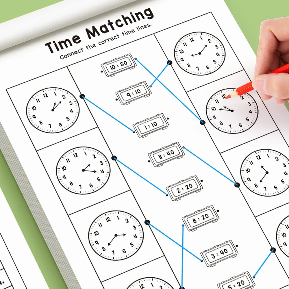 32 Pages Telling Time Workbook - Learning Workbook Preschool ulasan dan harga