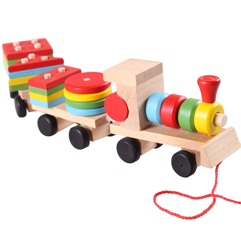 1Set Kids Wooden Train Three S - Kids Education Help ulasan dan harga