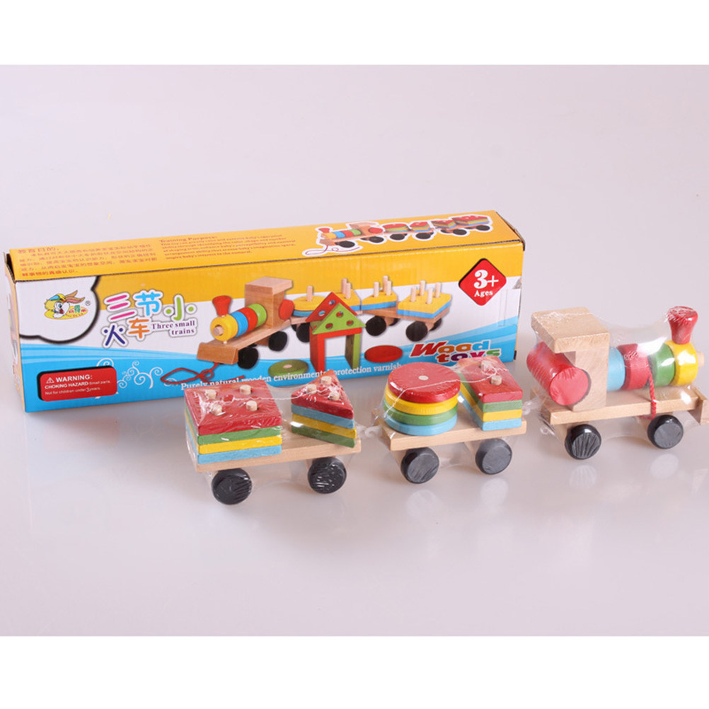 1Set Kids Wooden Train Three S - Kids Education Help ulasan dan harga